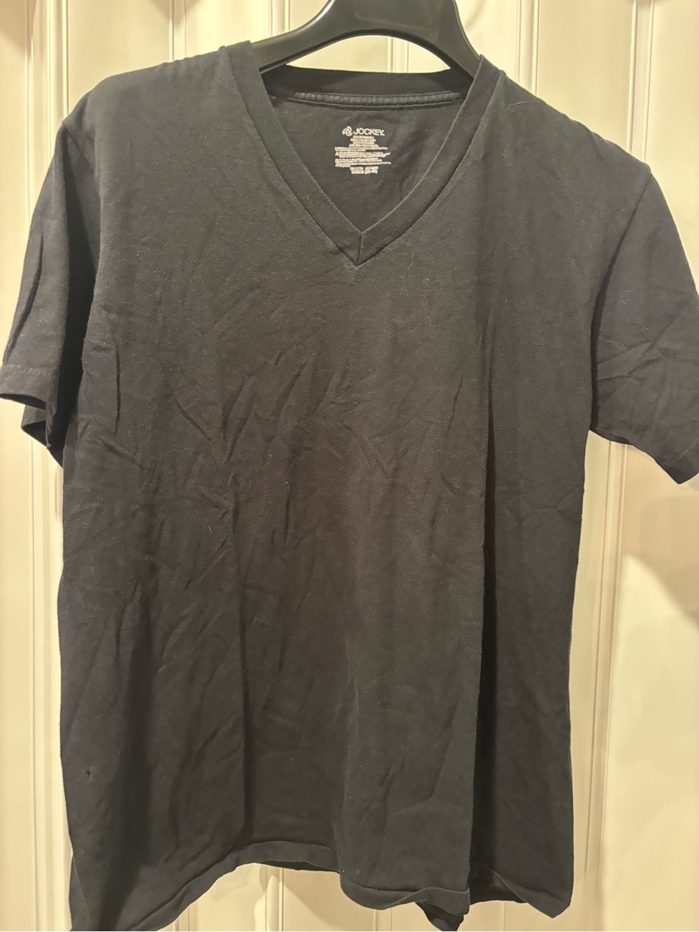 Jockey Men's V-Neck T-Shirt in Black Size Medium